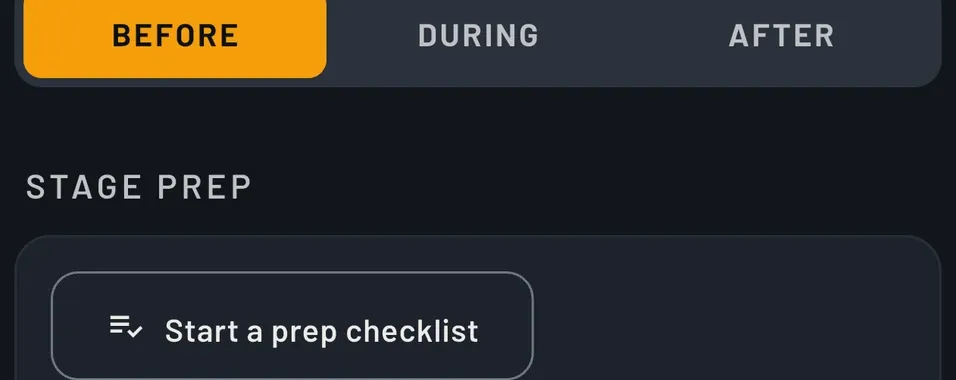 A round: before, during and after, with the prep checklist